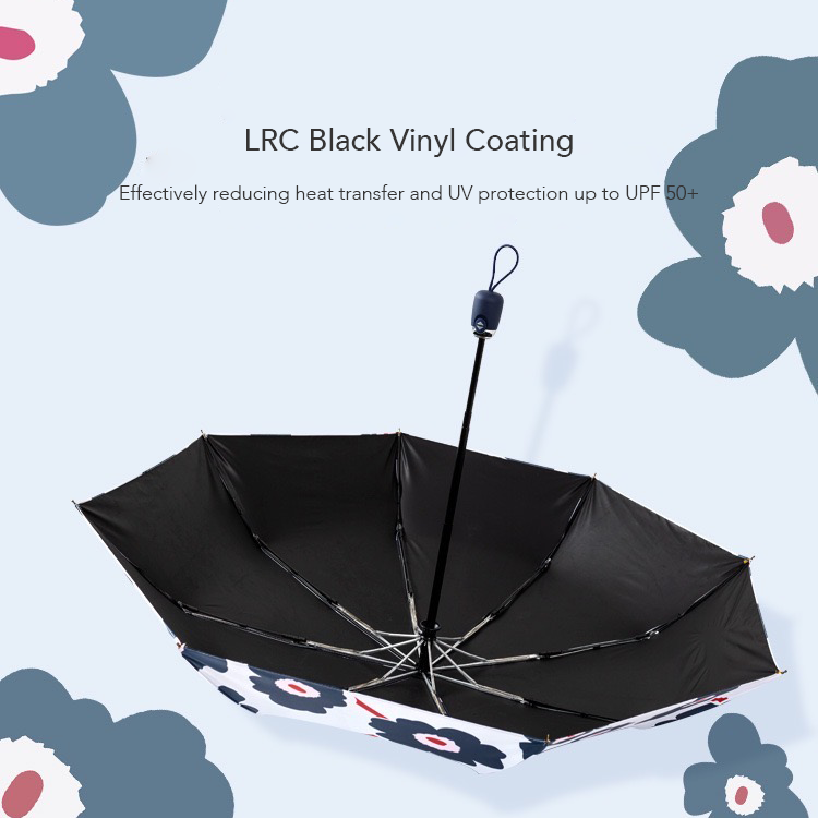 Floral Compact Umbrella - Automatic, UV Protection