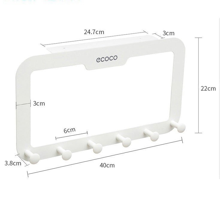 Screw-Free Over Door Hanger with Hooks