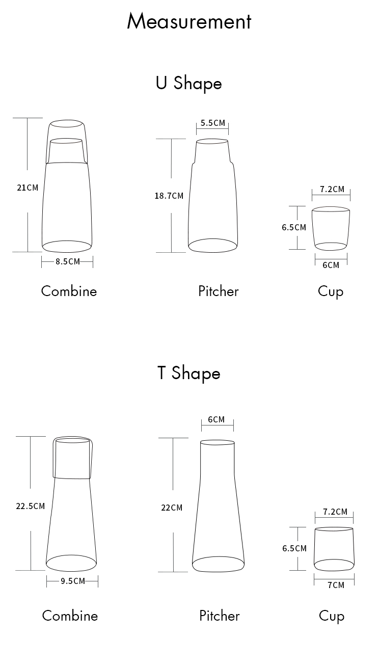 Borosilicate Glass Pitcher with Cup