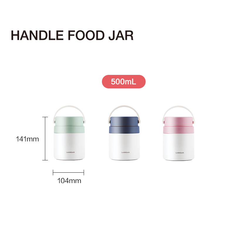 Thermal Handle Food Jar with Folding Spoon 500ml