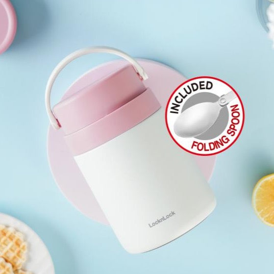 Thermal Handle Food Jar with Folding Spoon 500ml