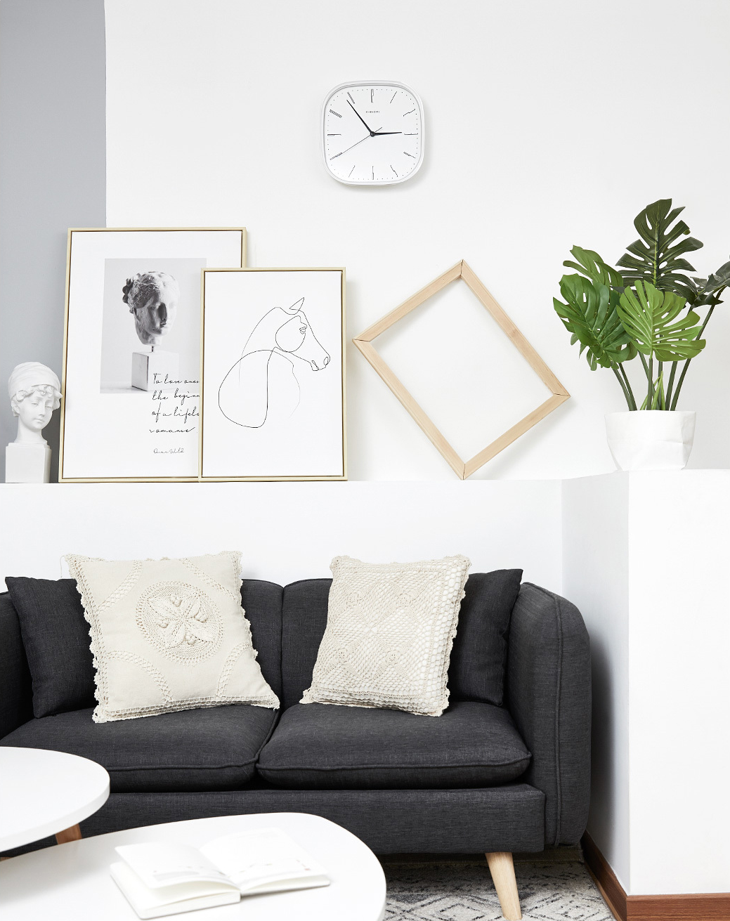 Minimalist Square Wall Clock – Silent, 30cm
