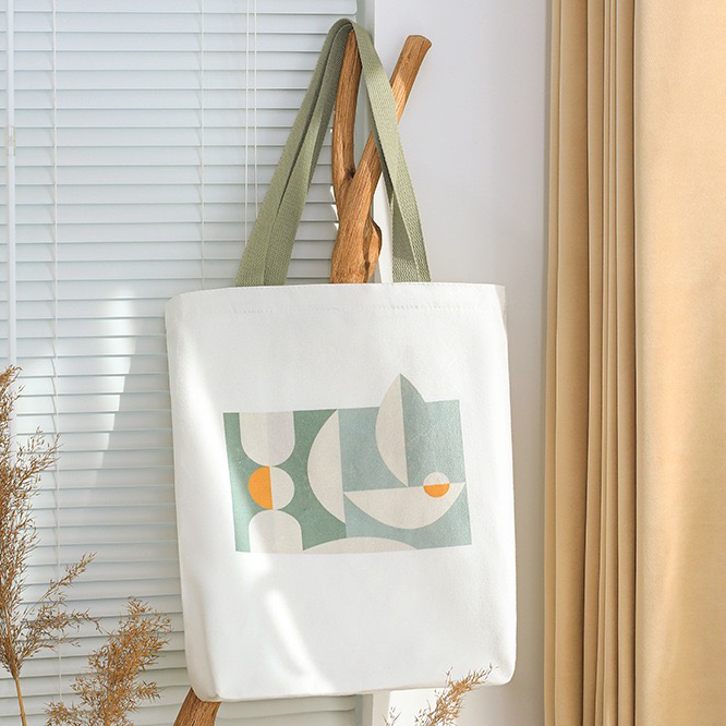 Soft Geometry Canvas Tote Bag