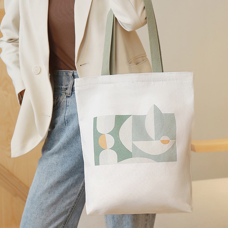 Soft Geometry Canvas Tote Bag