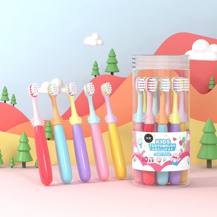 Colourful Kids Toothbrushes 10pcs Set