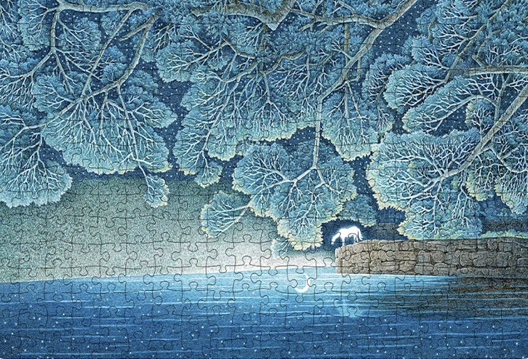 Lotus Pond Glitter Jigsaw Puzzle (300 Pieces)
