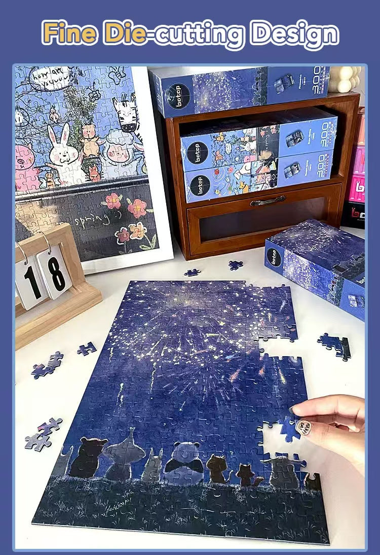 300pcs Premium Jigsaw Puzzle with Glitter Coating