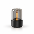 Black ultrasonic aroma diffuser with warm ambient light