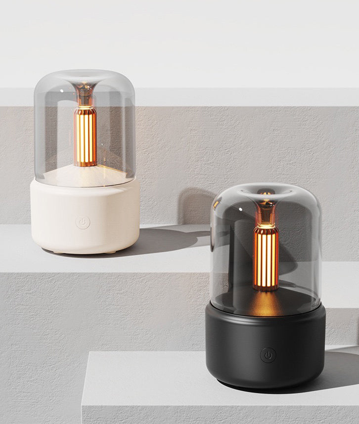 Amber Glow aroma diffuser in white and black colour options