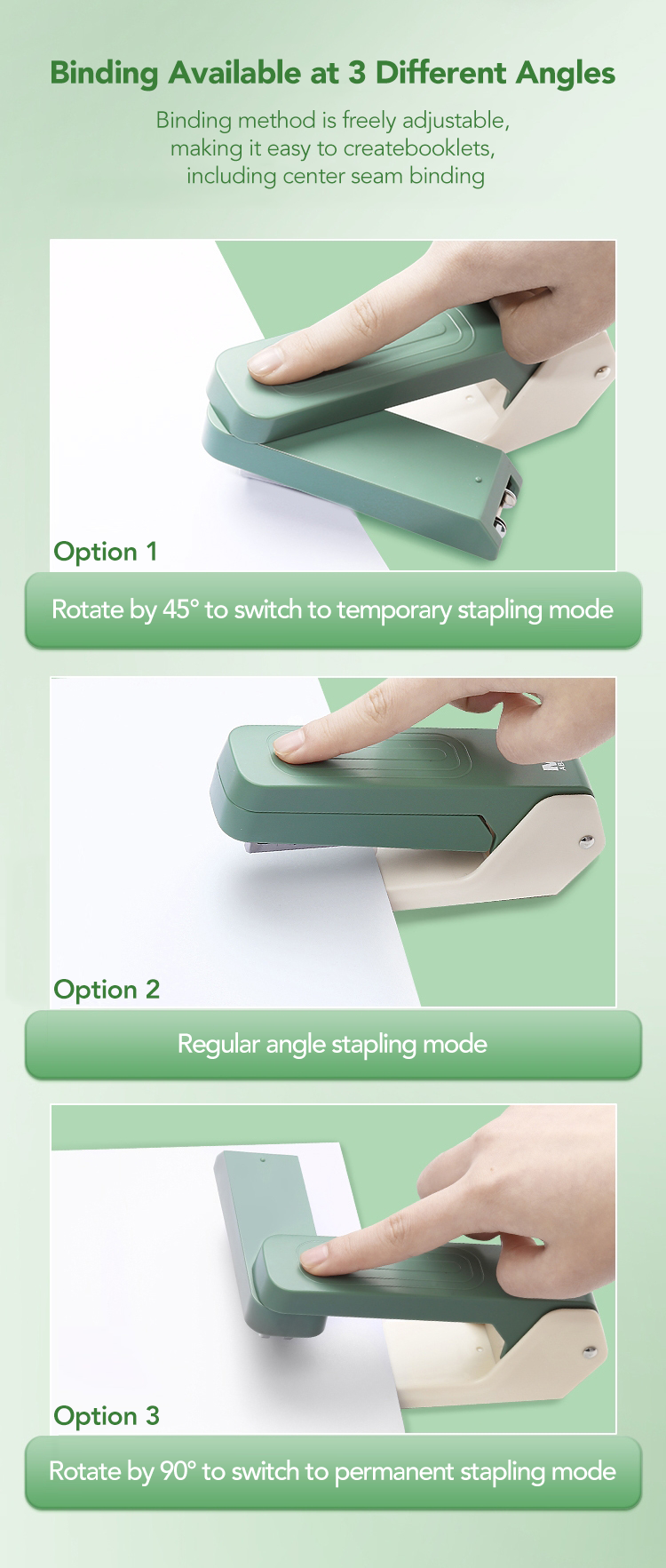 360 Degree Rotating Stapler with Staples