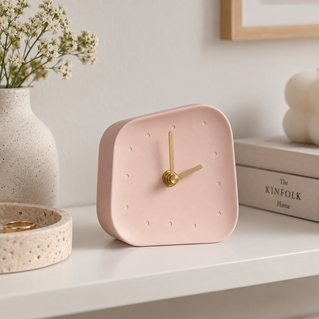 Minimalist Concrete Desk Clock | Silent Analogue Clock