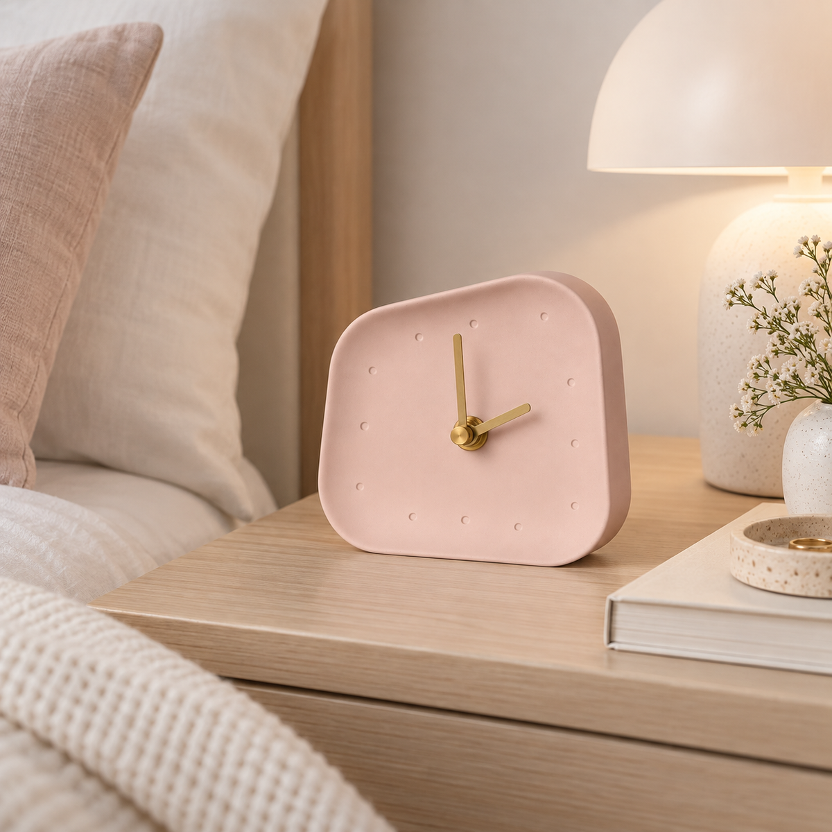 Minimalist Concrete Desk Clock | Silent Analogue Clock
