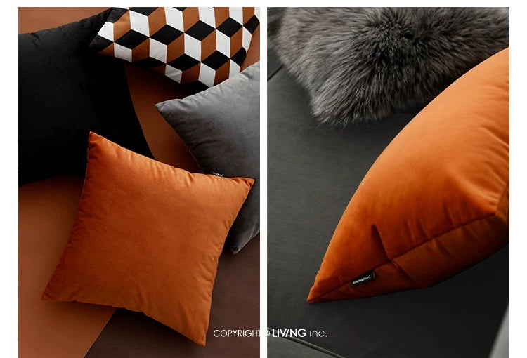 Velvet Cushion Cover – Solid Colour (45 × 45 cm)