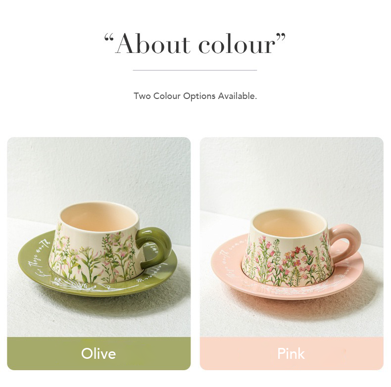 Floral Ceramic Cup &amp; Saucer Set