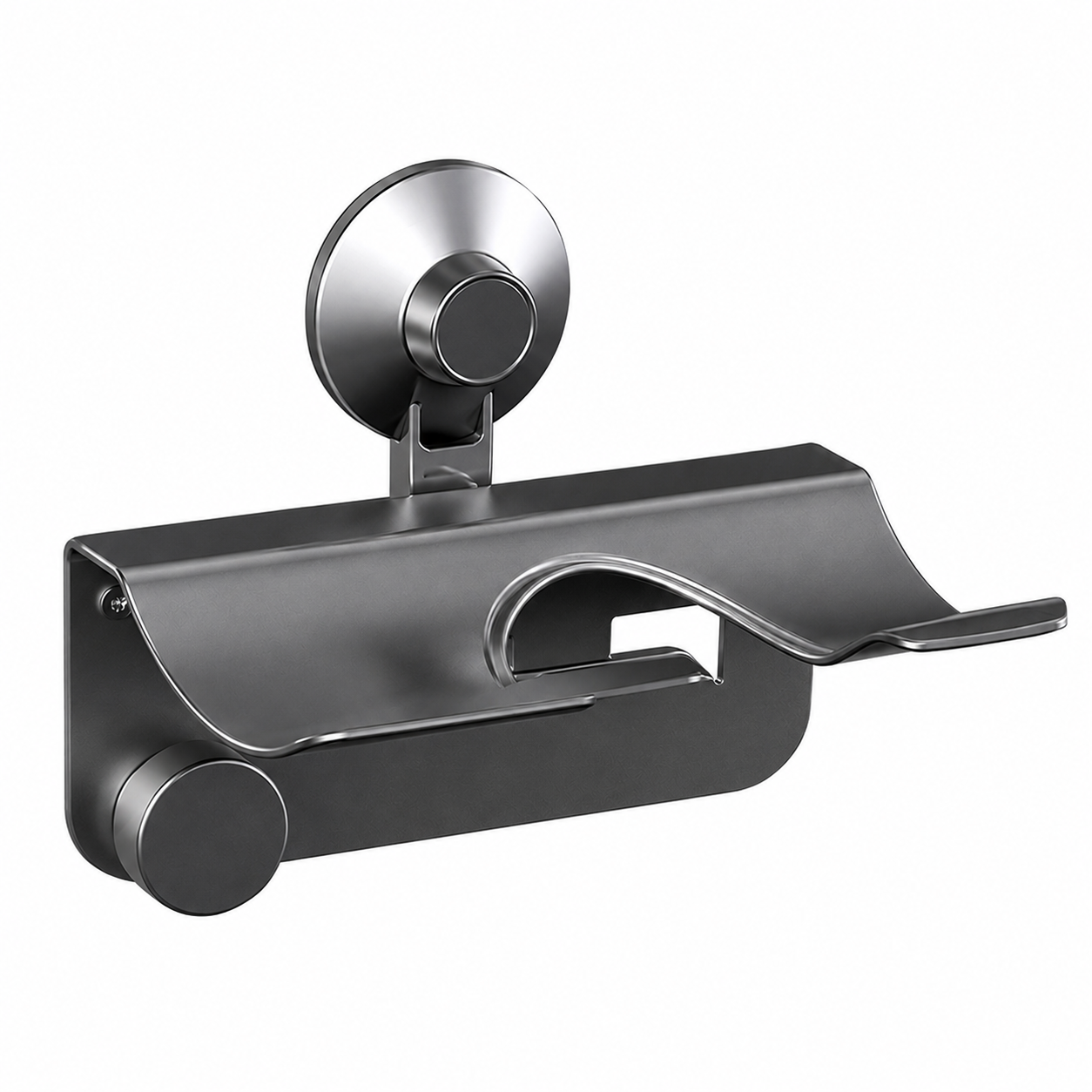 Suction Cup Hair Dryer Holder – Space Aluminium Wall Mount
