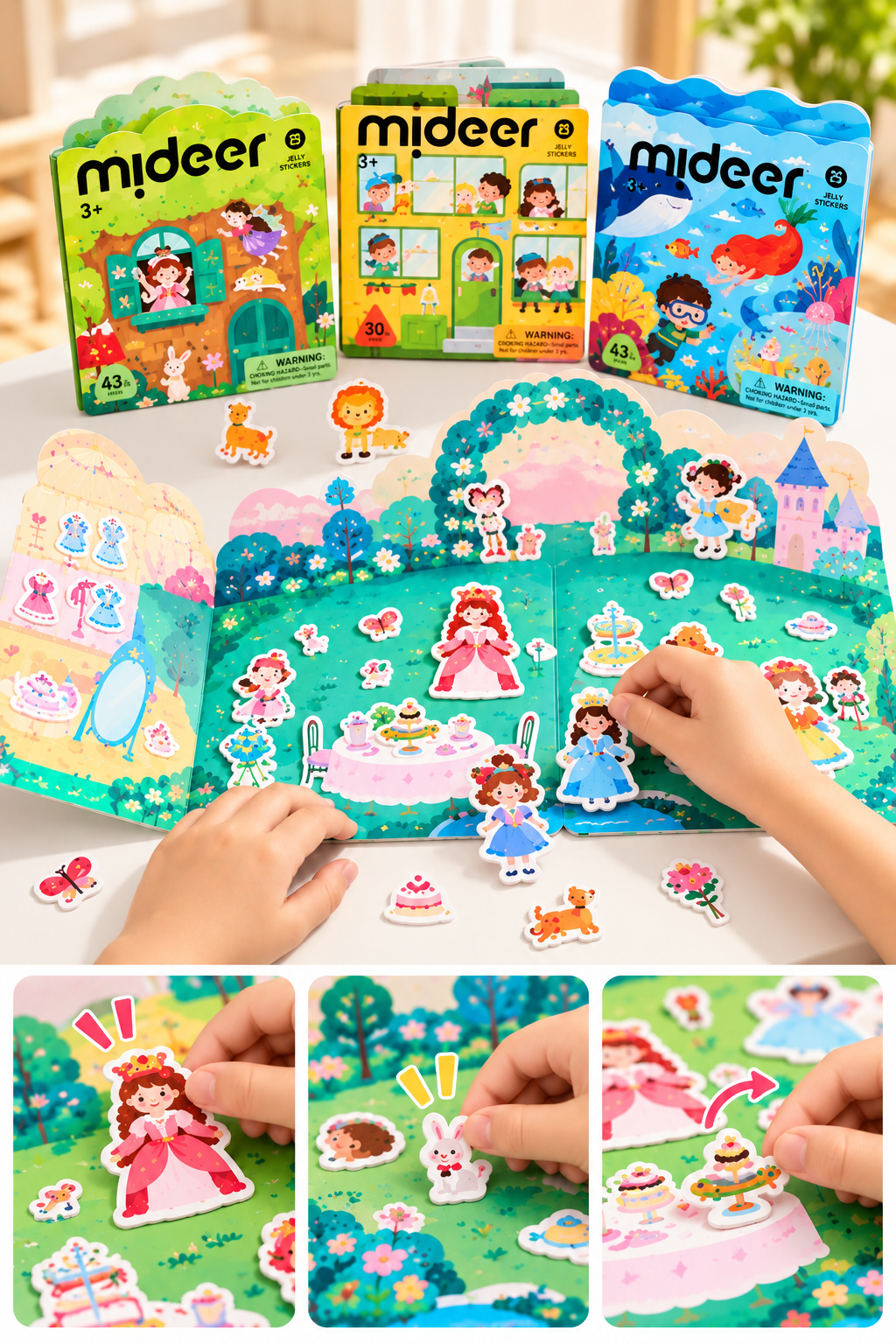 Reusable Jelly Sticker Activity Book– Set of 3