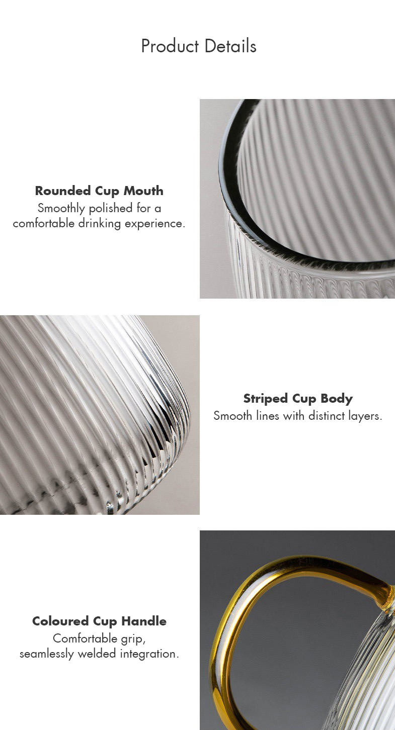 Strip Patterned Borosilicate Glass Mug
