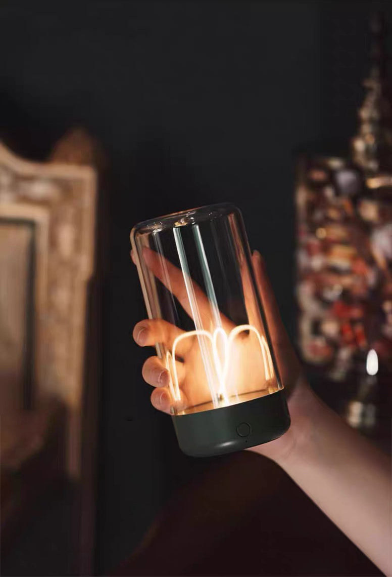 Portable ambient lamp with warm LED glow