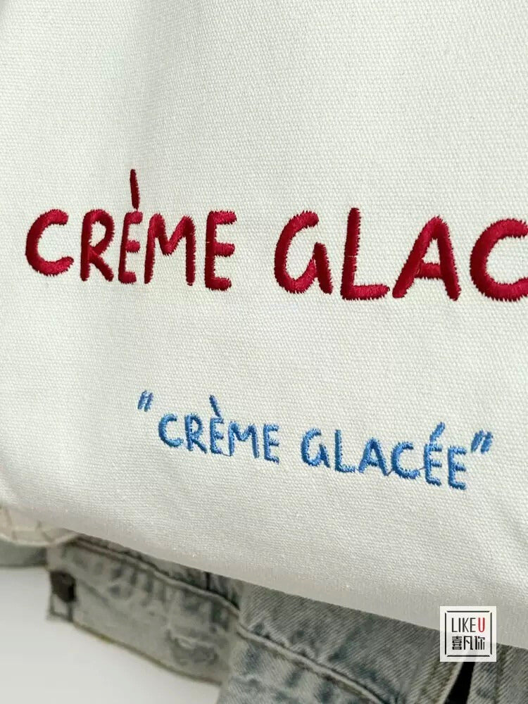 “CRÈME GLACÉE” Reversible Canvas Tote Bag
