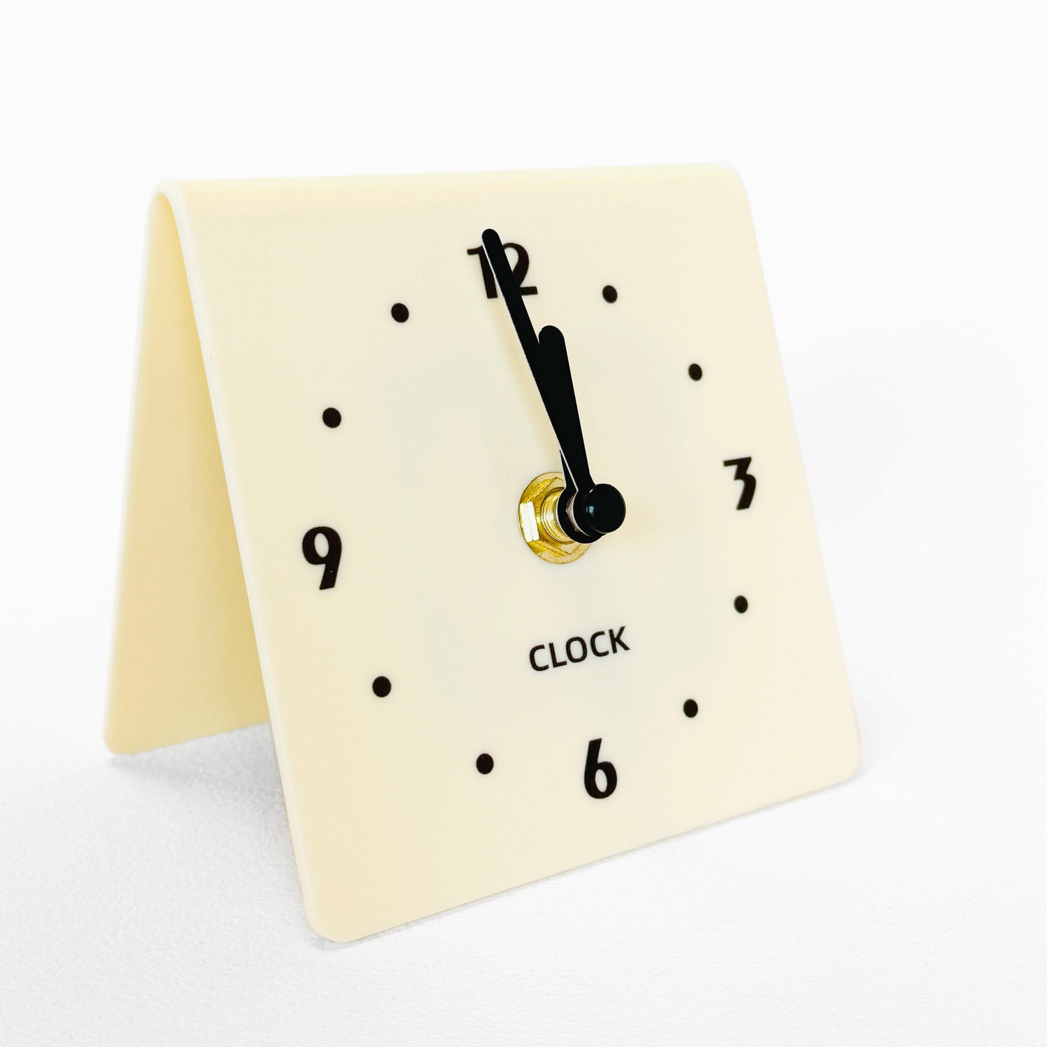 Minimal Cream Acrylic Desk Clock