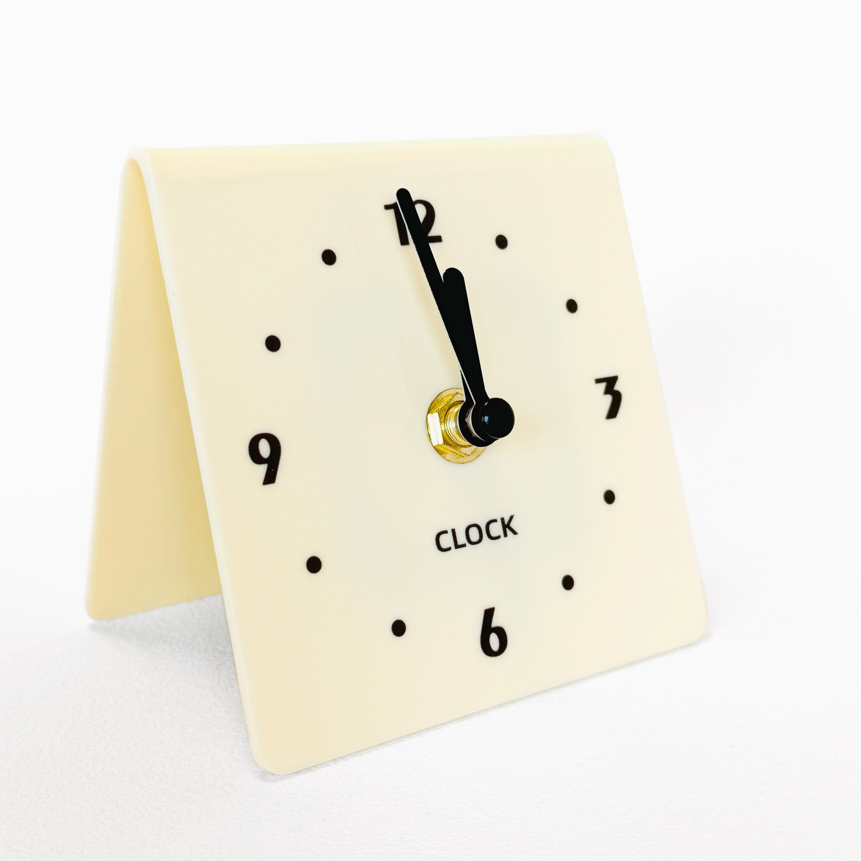 Minimal Cream Acrylic Desk Clock