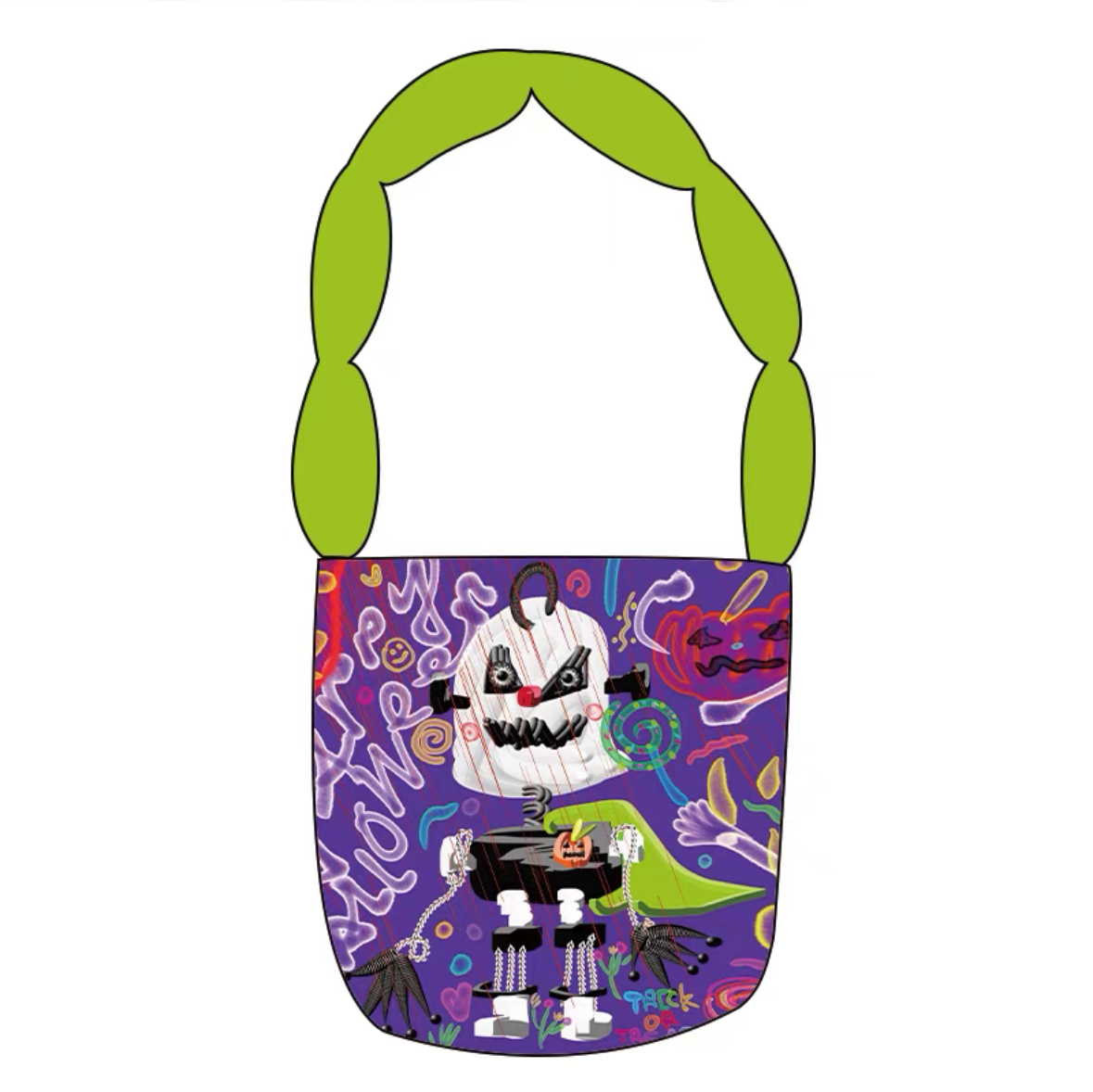 Halloween Padded Handle Canvas Bucket Bags