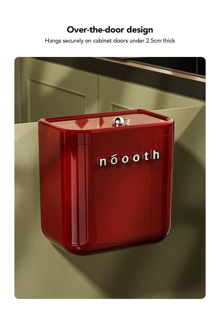Retro Hanging Kitchen Trash Bin – 10L with Two-Way Flip Lid