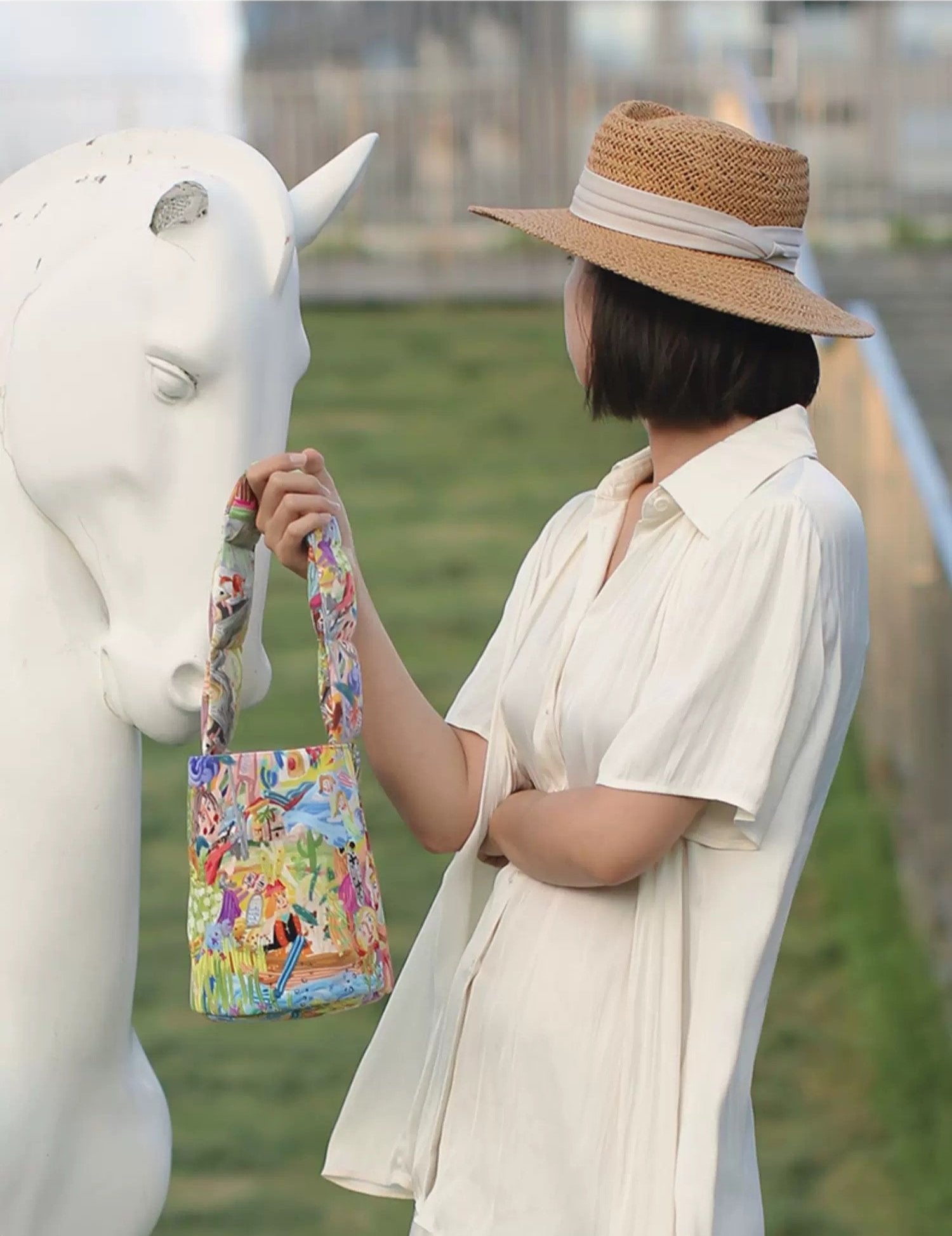 Padded Handle Canvas Bucket Bags - One Day