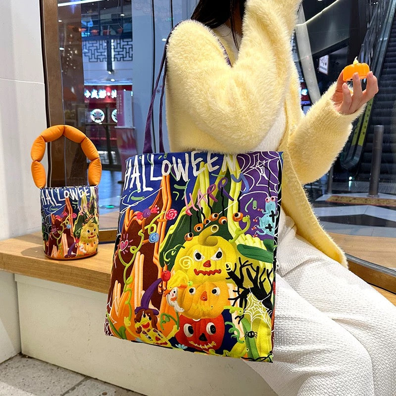 Halloween Canvas Large Tote Bag