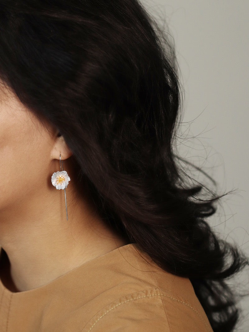 Poppy Drop Earrings - Sterling Silver