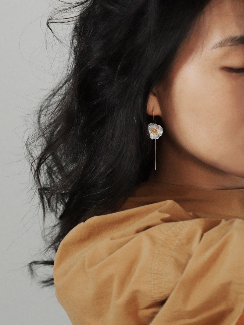 Poppy Drop Earrings - Sterling Silver
