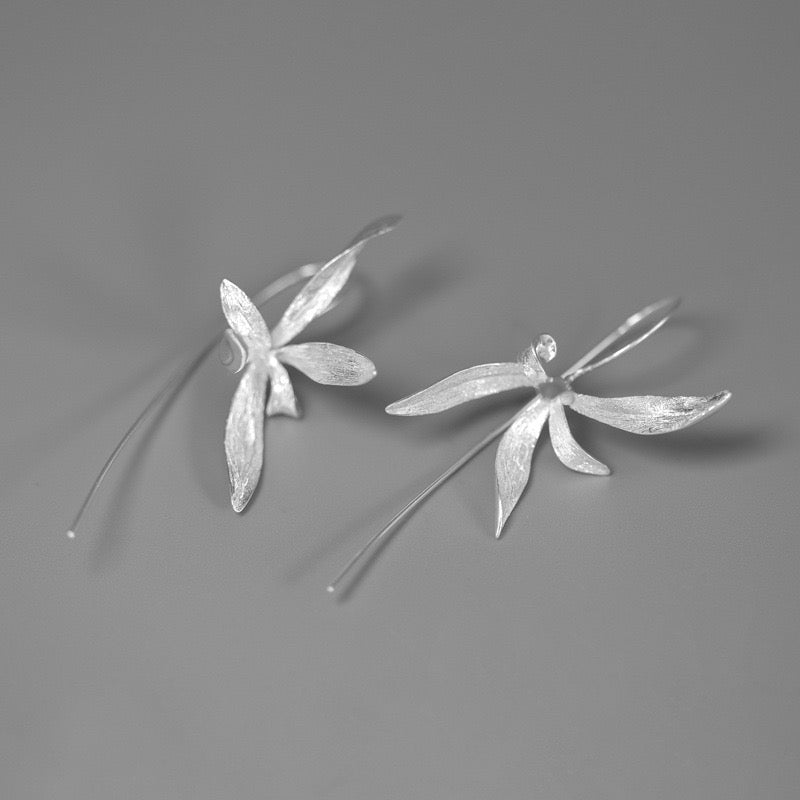 Orchid Drop Earrings - Sterling Silver