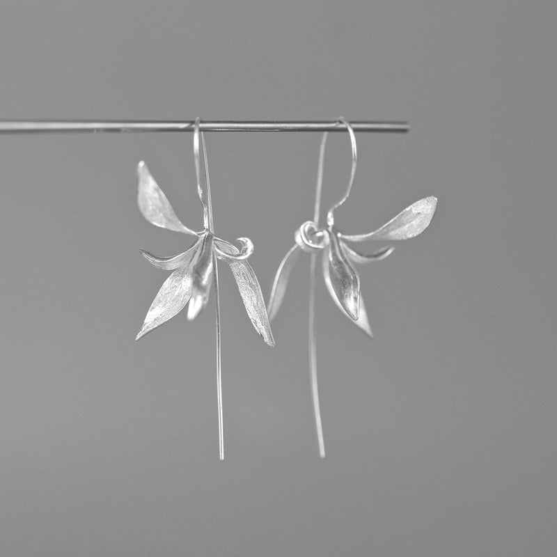 Orchid Drop Earrings - Sterling Silver