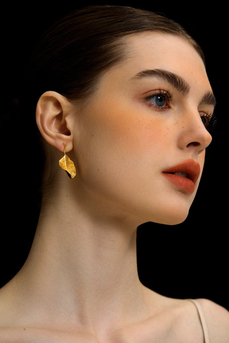 Autumn Leaves Stud Earrings - Sterling Silver