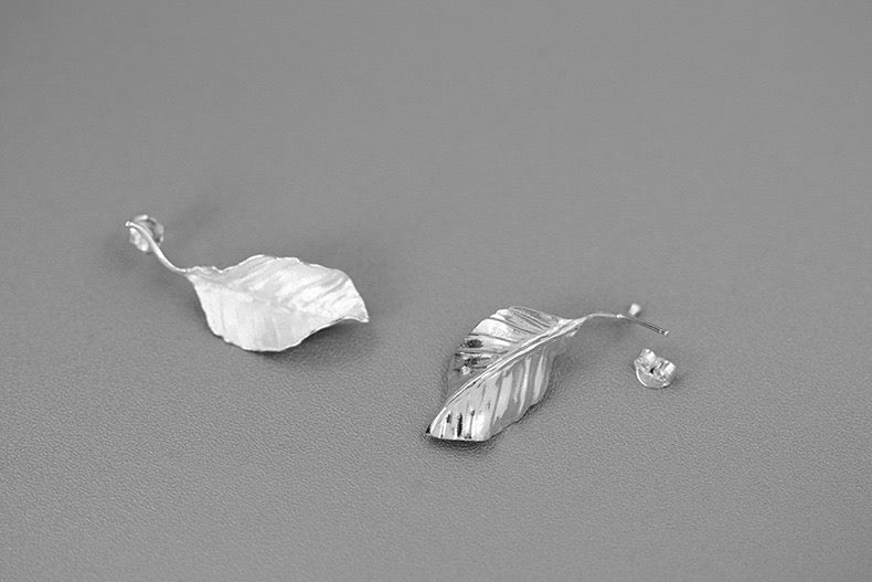 Autumn Leaves Stud Earrings - Sterling Silver