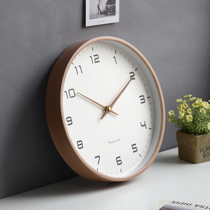 Minimal Curved Wood Wall Clock - 30cm