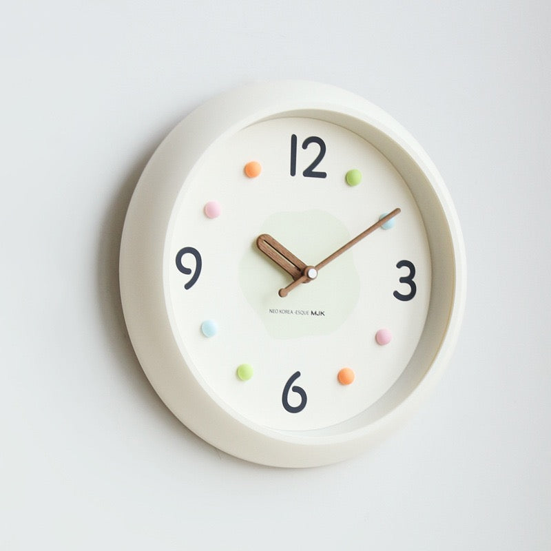 Pastel Dot Wall Clock – Silent, 30cm