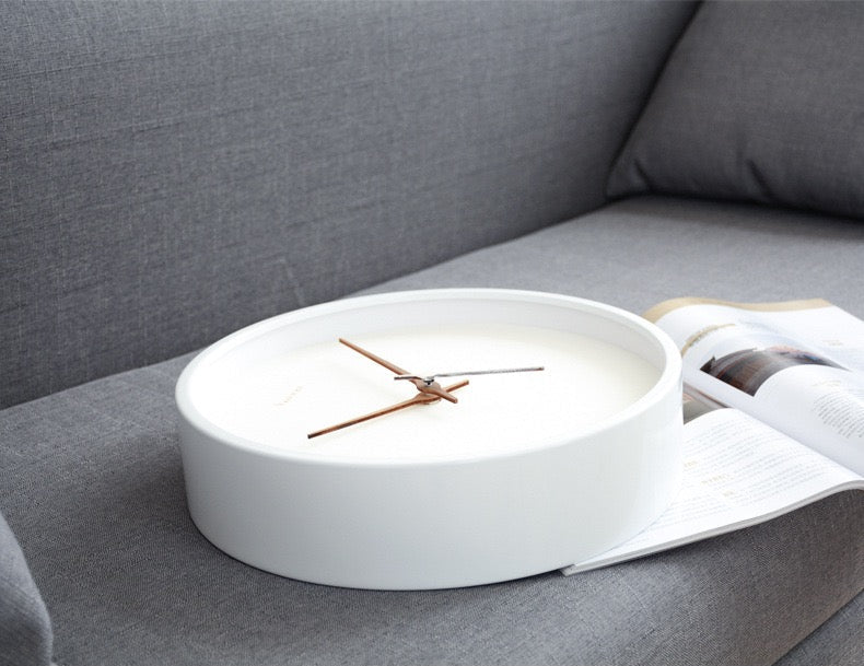 Modern Metal Wall Clock with Wooden Hands – 30cm