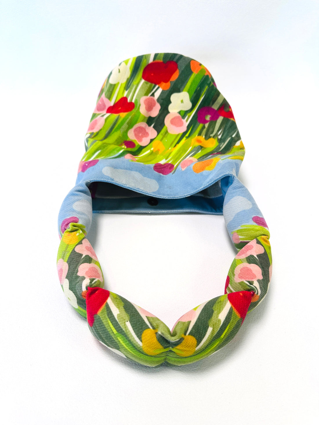 Floral Canvas Bucket Bag with Padded Handle