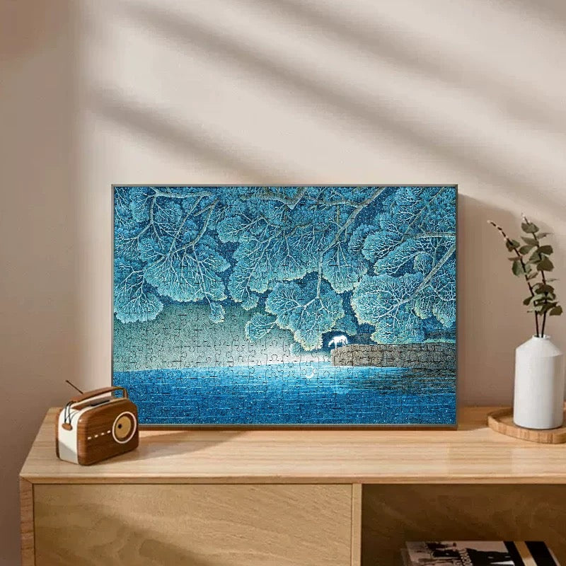 Lotus Pond Glitter Jigsaw Puzzle (300 Pieces)