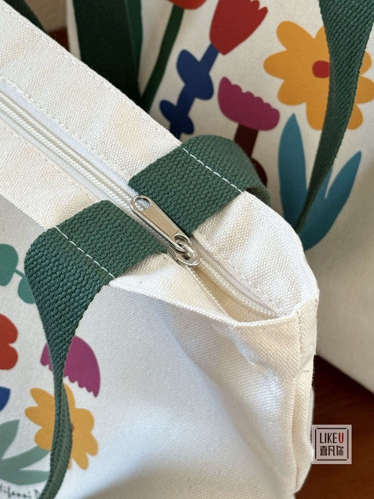 Bloom Meadow Canvas Tote Bag