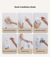 Installing TAILI vacuum suction toothbrush holder on smooth tile