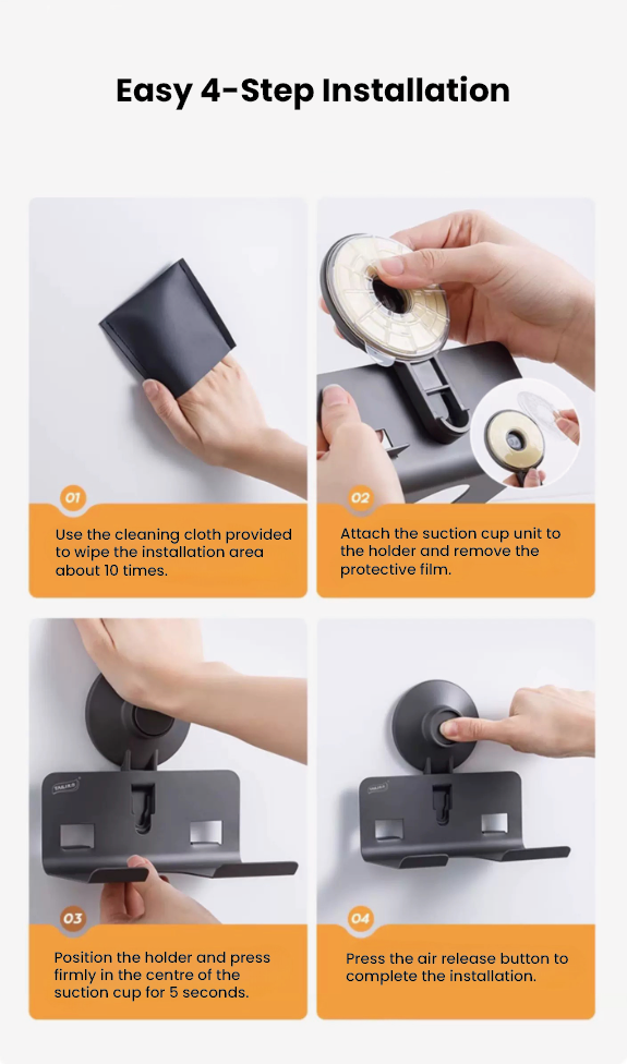 Suction Cup Hair Dryer Holder – Space Aluminium Wall Mount