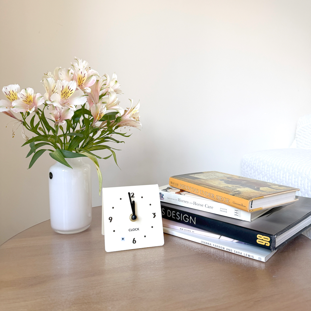 Minimal Cream Acrylic Desk Clock