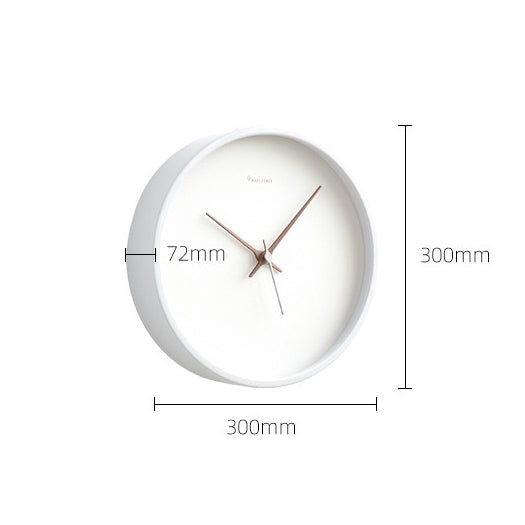 Modern Metal Wall Clock with Wooden Hands – 30cm