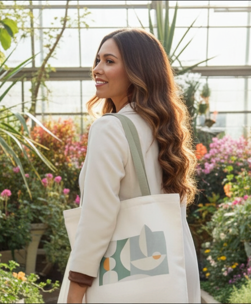 Soft Geometry Canvas Tote Bag