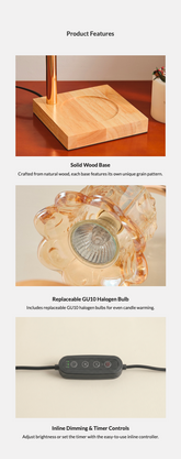 Pleated Glass Candle Warmer Lamp product features