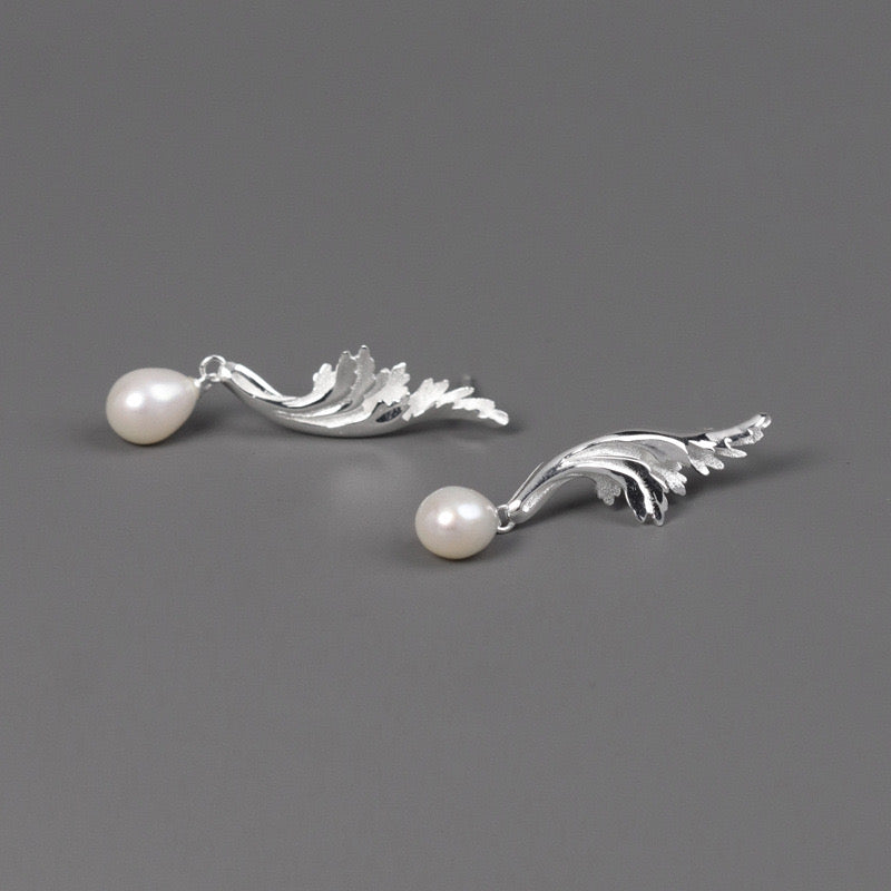 Silver Acanthus Sterling Silver Earrings