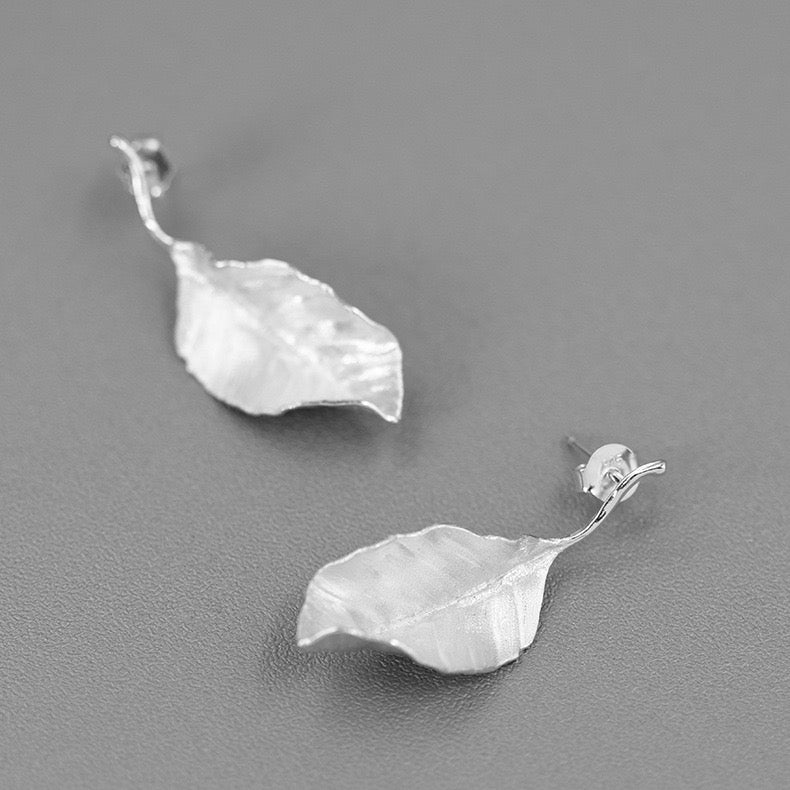 Autumn Leaves Stud Earrings - Sterling Silver