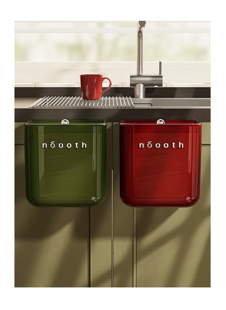 Retro Hanging Kitchen Trash Bin – 10L with Two-Way Flip Lid